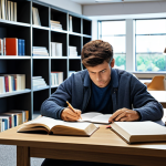 Metacognitive Learning Environment**

"A person thoughtfully reflecting in a personalized study space, surrounded by books and learning materials, fully clothed in casual attire, safe for work, appropriate content. The environment is well-lit and organized, fostering concentration. Perfect anatomy, natural proportions, professional study setting, high quality."

**