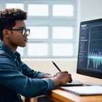 자기 주도 학습을 위한 데이터 기반 접근법 - **Prompt:** A diverse young adult, looking thoughtful and insightful, sits in a modern, comfortable ...